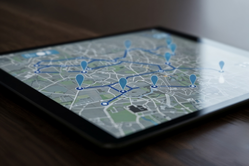 route map tablet screen